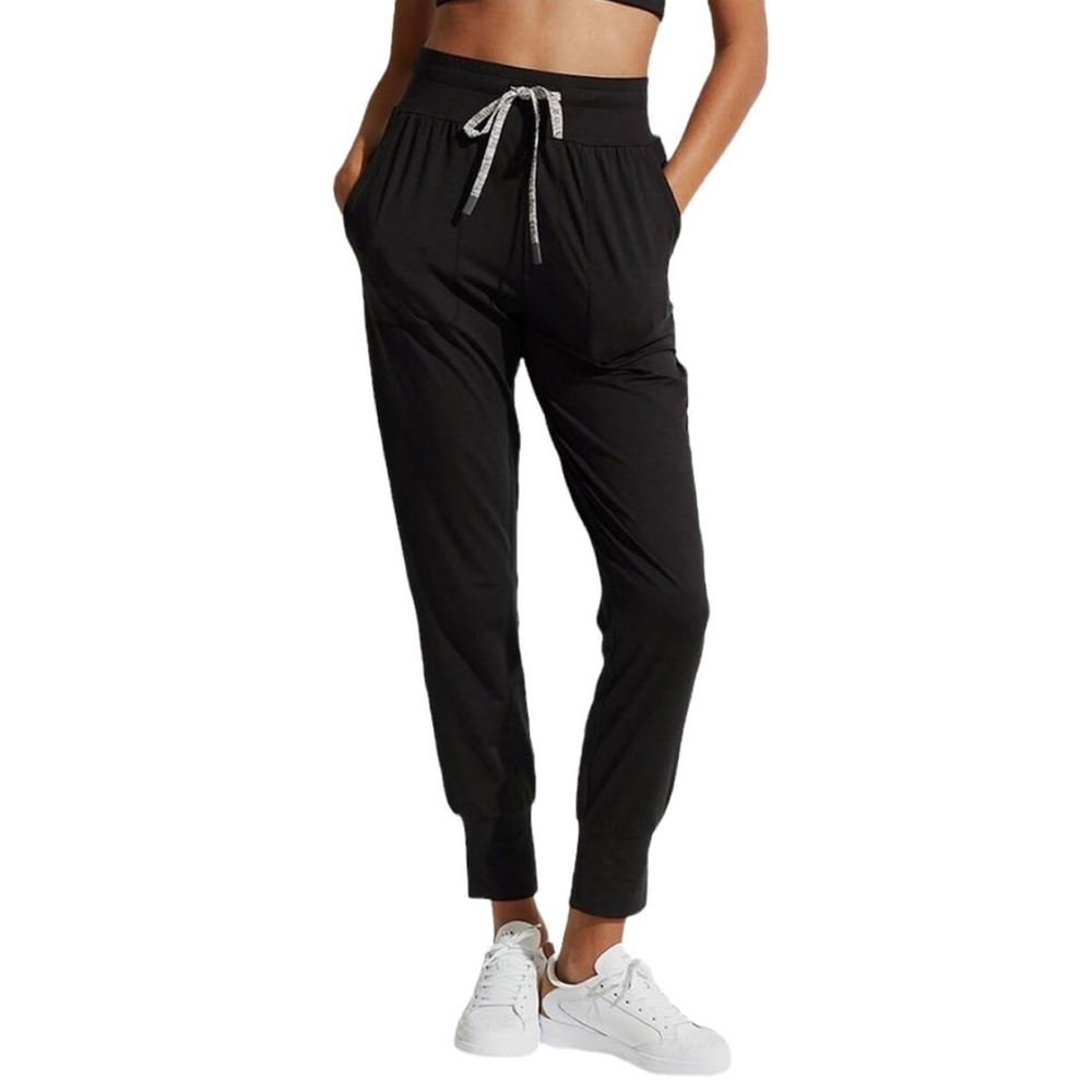 Varley Parkhurst Joggers S Black Fluid Stretch Jersey Athleisure Yoga Lounge